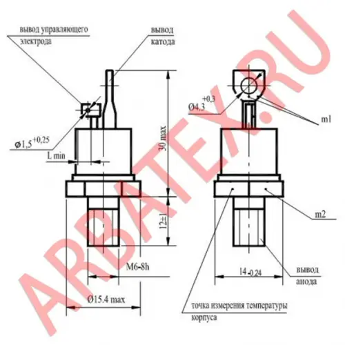2Т122-25-11 тиристор фото 3 2Т122-25-11 тиристор фото 3